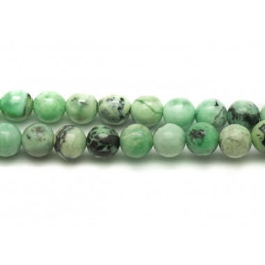 Fil 39cm 63pc env - Perles de Pierre - Turquoise verte naturelle Boules 6mm 