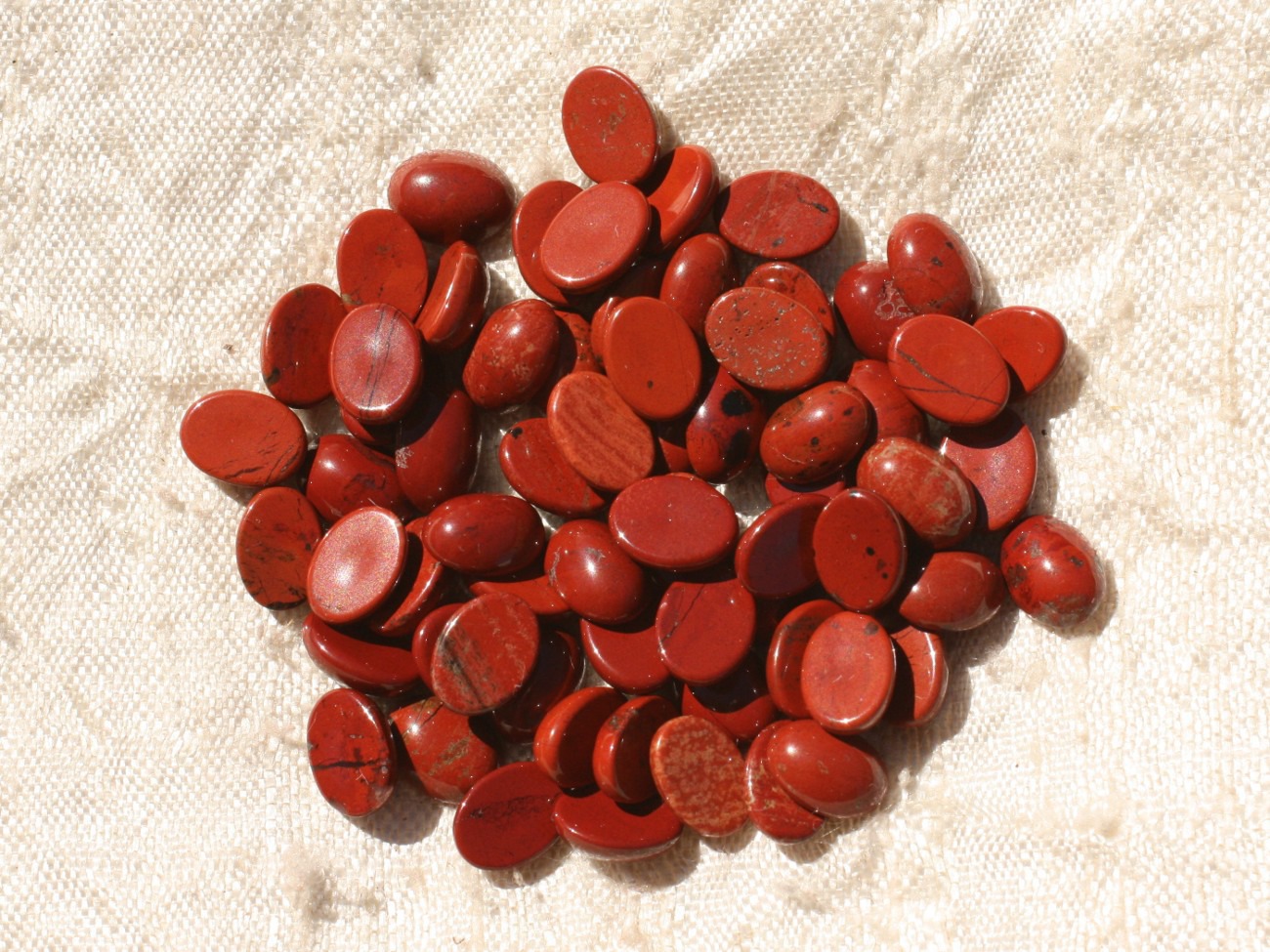 2pc - Cabochons de Pierre - Jaspe Rouge Ovale 8x6mm -  4558550016843 