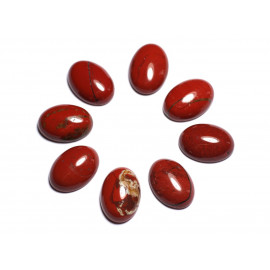 1pc - Cabochon Pierre Jaspe Rouge Ovale 14x10mm rouge marron brique - 7427039741873