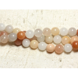 Thread 39cm approx 46pc - Stone Beads - Pink Aventurine Balls 8mm
