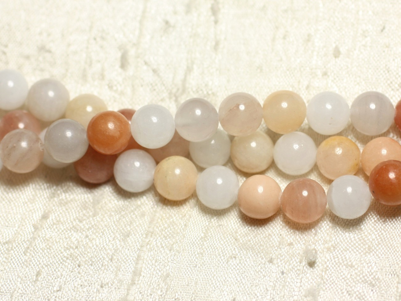 10pc - Perles Pierre Aventurine rose Boules 8mm rose orange clair - 7427039742306