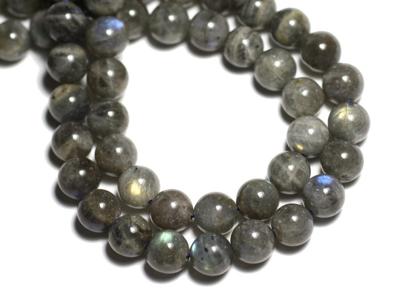 Fil 39cm 86pc env - Perles de Pierre - Labradorite Boules 4mm 