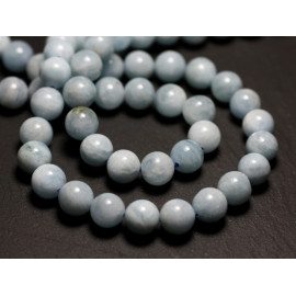 10pc - Perles de Pierre - Aigue Marine Boules 6mm  4558550014771