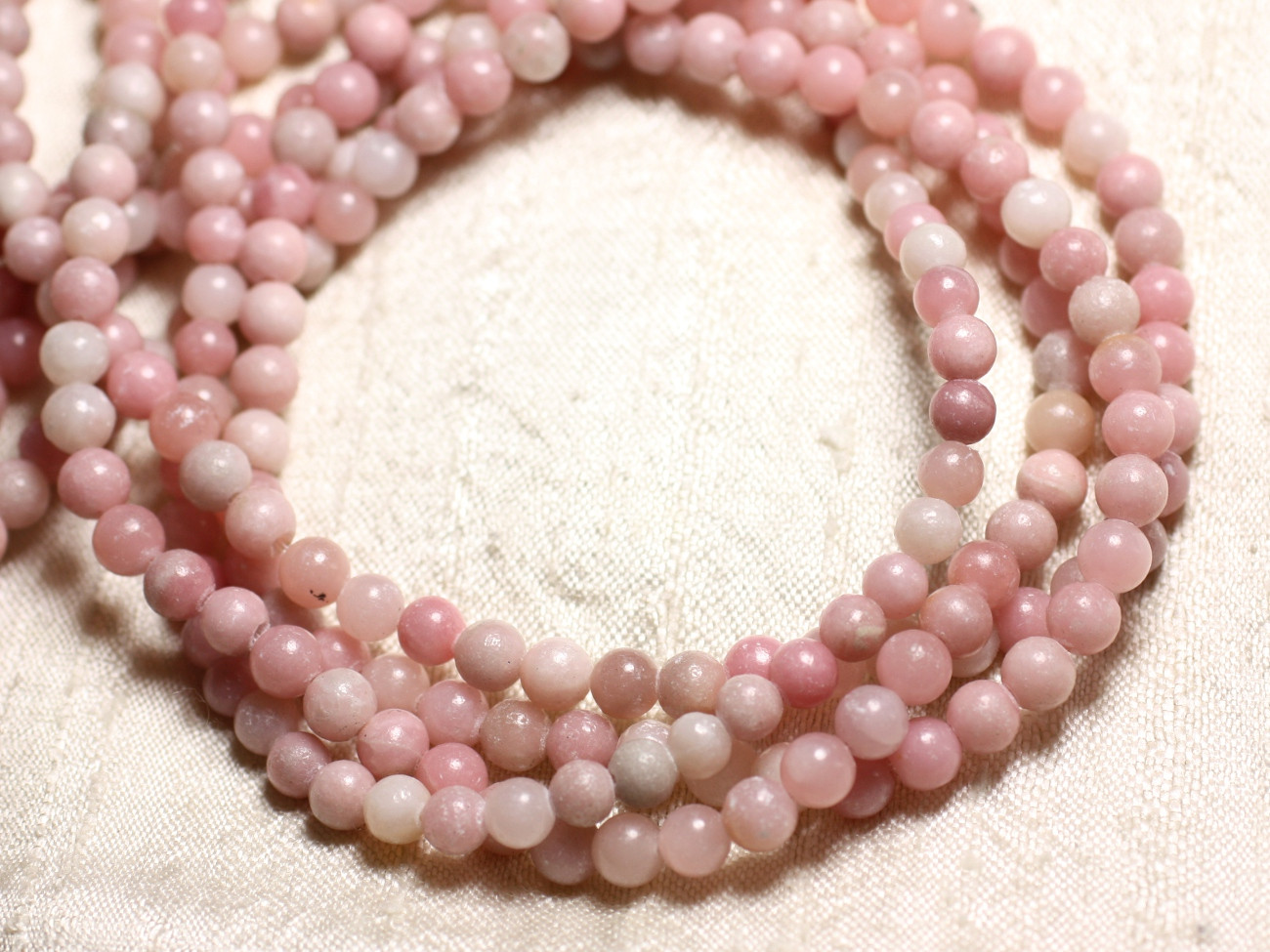 10Stk - Steinperlen - Opal Pink Kugeln 6mm - 7427039737296