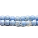 Fil 39cm 46pc env - Perles de Pierre - Agate Bleu Clair Pastel Boules 8mm