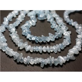 Thread 39cm approx 100pc - Stone Beads - Aquamarine Seed Beads Chips 4-10mm