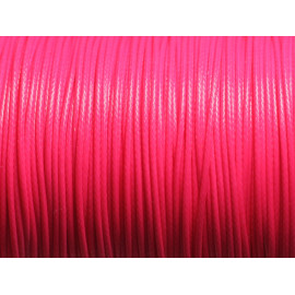 5 meters - Waxed Cotton Cord Thread 1mm Neon Pink - 7427039728478