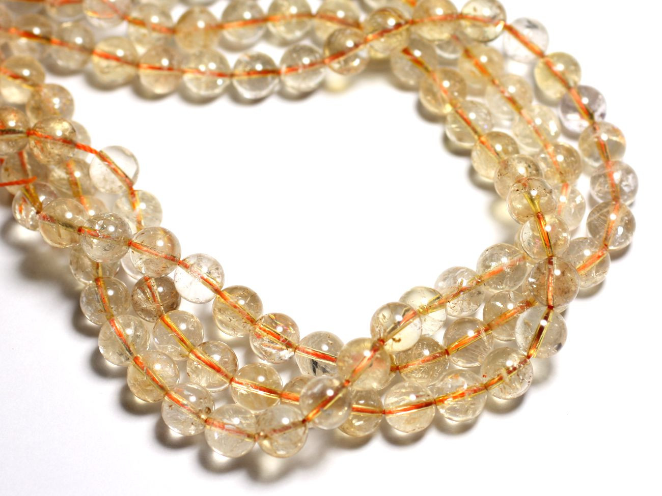 2Stk - Steinperlen - Citrinkugeln 8mm klar gelb transparent - 7427039737128