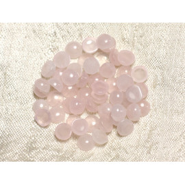 2Stk - Cabochon Stein - Quarz Rose Rund 6mm hellrosa - 7427039737364