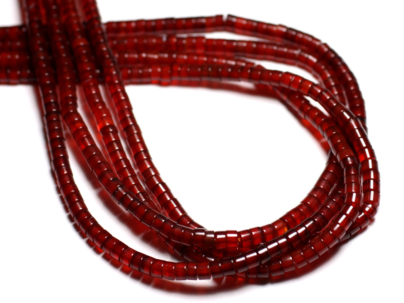 10pc - Perles Pierre Cornaline Rondelles Heishi 4x2mm Rouge Orange - 7427039737999