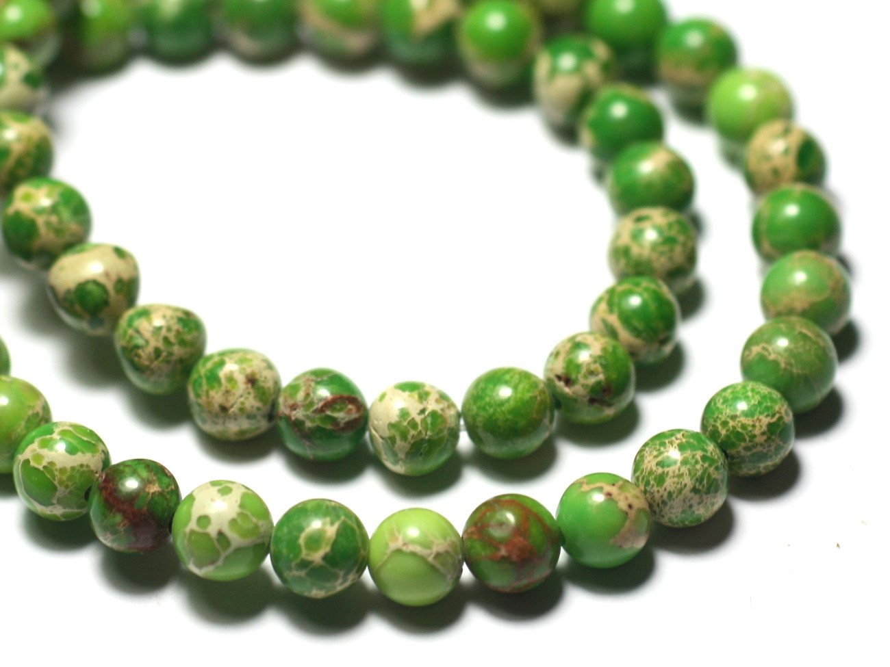 10pc - Stone Beads - Sedimentary Jasper Balls 6mm Apple Green - 8741140028654
