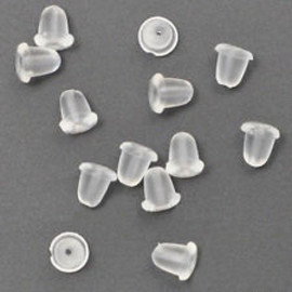 10000pc - Embouts puces crochets boucles d'oreilles plastique silicone 4mm - 7427039730204