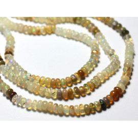 Fil 40cm 175pc env - Perles Pierre - Opale Ethiopie multicolore - Rondelles 3-4mm