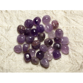 10Stk - Steinperlen - Amethyst Nuggets Oval Oliven 6-10mm Lila - 7427039736428