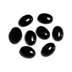 2pc - Cabochon Pierre Onyx Noir Ovale 8x6mm - 7427039743242