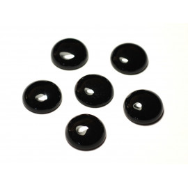 4pc - Cabujones de piedra - Ónix negro redondo 8mm - 4558550031884