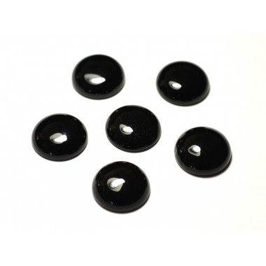 1pc - Cabochon Pierre Onyx Noir Rond 12mm - 7427039743280