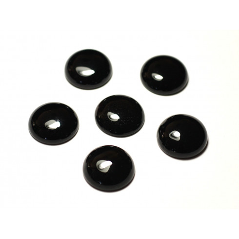 1pc - Cabochon Pierre Onyx Noir Rond 12mm - 7427039743280