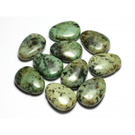 1pc - Piedra colgante - Turquesa Natural África Drop 25mm Azul Verde Negro - 4558550092281