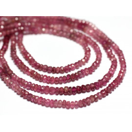 Fil 245pc env - Perles de Pierre - Tourmaline Verte et Rose Rondelles Facettées 3x2mm - 4558550091055 
