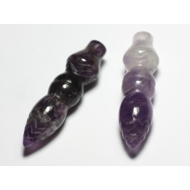 1pc - Perle Pendentif Pendule egyptien Thot gravé Pierre 46mm Amethyste Violet Mauve - 7427039734738