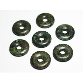 1pc - Perle Pendentif Pierre Rond Cercle Anneau Donut Pi 20mm Turquoise Afrique Naturelle vert marron noir - 7427039743662