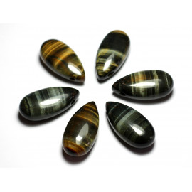 1pc - Semi precious stone pendant - Tiger Eye and Falcon Drop 40mm 4558550013231