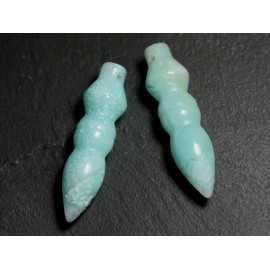 Collana con pendente pendolo Thoth egiziano inciso nella pietra - Ossidiana nera 45 mm