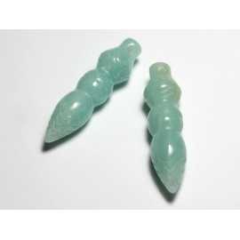 Collana con pendente pendolo Thoth egiziano inciso nella pietra - Ossidiana nera 45 mm