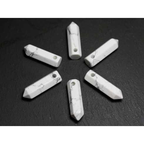 Collier Perle Pendentif Pierre Crayon Pointe...