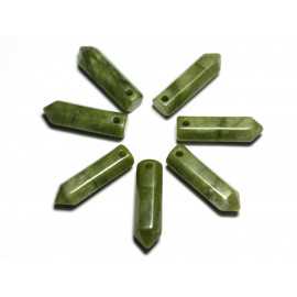 1pc - Pendentif en Pierre - Aventurine Verte Pointe 30x8mm 4558550008299