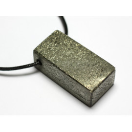 Stone Pendant Necklace - Fluorite Rectangle 38mm