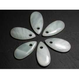 Collier Pendentif Pierre semi précieuse - Oeil de Tigre Goutte 25mm