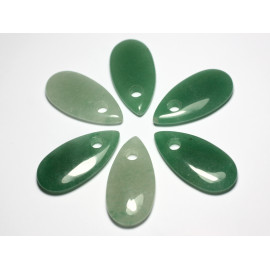 1pc - Perle Pendentif Pierre Goutte Larme 40mm Aventurine verte - 7427039744256