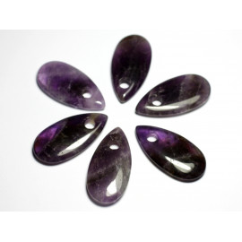 1pc - Perle Pendentif Pierre Goutte Larme 40mm Améthyste violet mauve - 7427039744263