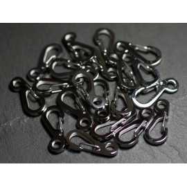 4pc - Keychain Carabiners Silver Plated Rhodium 37mm 4558550007537