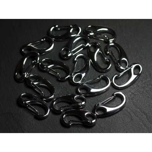 4pc - Keychain Carabiners Silver Plated Rhodium...