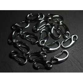 4Stk - Karabiner Schlüsselanhänger Silber Metall Rhodium 37mm 4558550007537