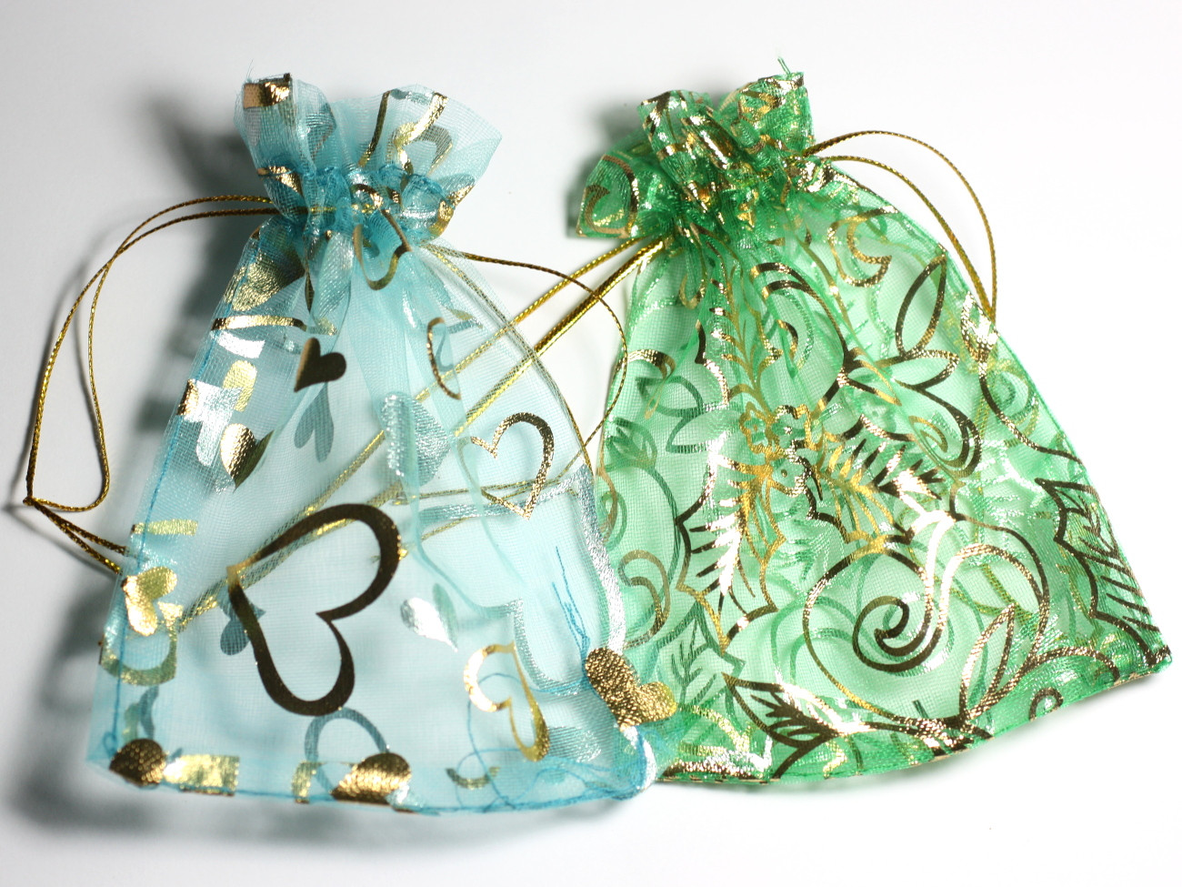 20pc - Sacs Pochettes Cadeaux Bijoux Tissu Organza 9x7cm Blanc - 8741140023086