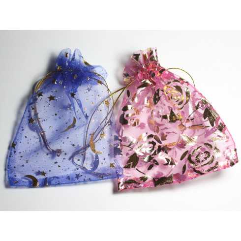 100pc - Sacs Pochettes Cadeaux Tissu Voile...