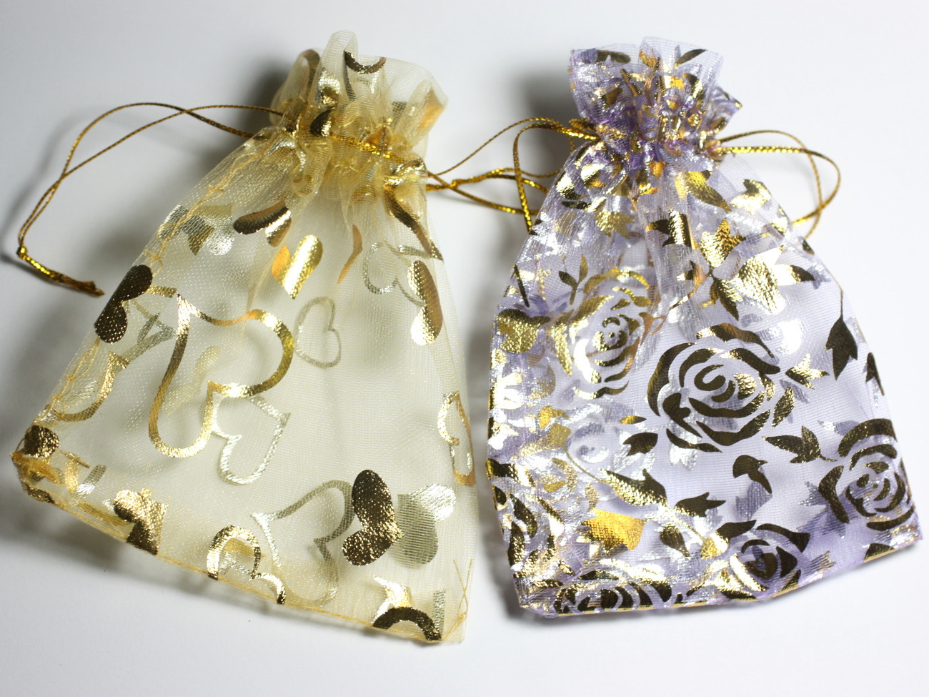 20pc - Sacs Pochettes Cadeaux Bijoux Tissu Organza 9x7cm Blanc - 8741140023086