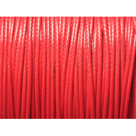 10 mètres - Fil corde cordon coton ciré enduit Rond 0.8mm Rouge vif cerise - 7427039744584