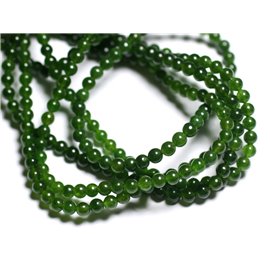 30pc - Perles Pierre Jade Boules 4mm Vert Olive - 7427039744638