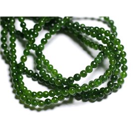40pc - Stone Beads - Jade Balls 4mm Olive Green - 4558550008794