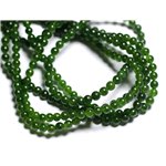 40pc - Perles de Pierre - Jade Boules 4mm Vert Olive -  4558550008794 