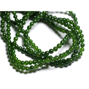 40pc - Perles de Pierre - Jade Boules 4mm Vert Olive -  4558550008794 