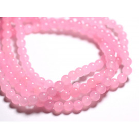 Fil 39cm 48pc environ - Perles Pierre Jade Boules 8mm Rose clair bonbon