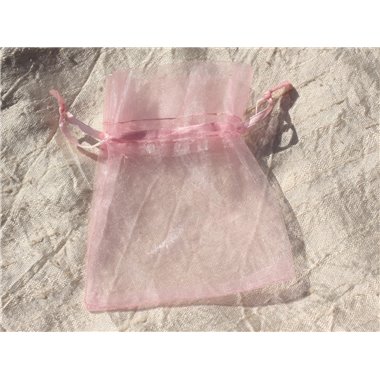 10pc - Sacs Pochettes Cadeaux Bijoux Tissu Organza 10x8cm Rose clair pastel poudre - 4558550017406