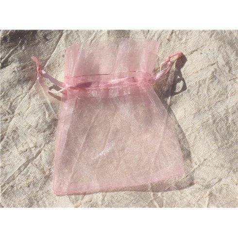 10pc - Sacs Pochettes Cadeaux Bijoux Organza Rose 10x8cm   4558550017406 