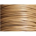 5 Mètres - Cordon de Coton Ciré 1mm Beige - 4558550037725 
